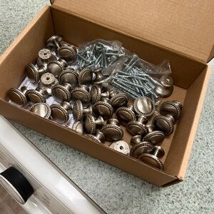 Brushed Nickel Rope Edge Cabinet Knobs - Pack